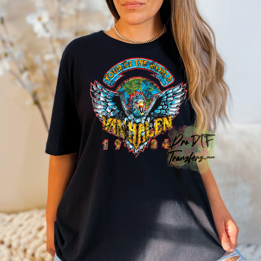 HH56 Van Halen Distressed Print Full Color DTF Transfer - Pro DTF Transfers