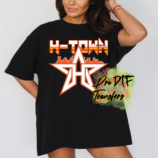 HT28 H-Town Wht Full Color DTF Transfer