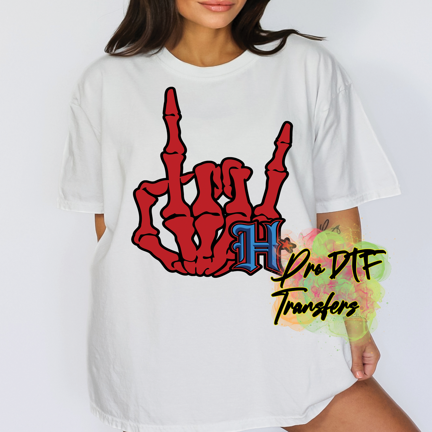 HT31 Houston Skeleton Full Color DTF Transfer