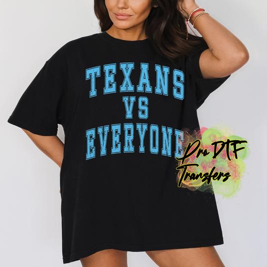 HT33 Texans vs Everybody Blue Full Color DTF Transfer