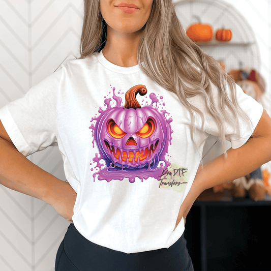 HW314 Scary Pumpkin Full Color DTF Transfer - Pro DTF Transfers