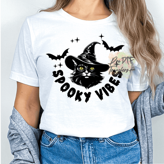 HW333 Spooky Vibes Cat Full Color DTF Transfer - Pro DTF Transfers