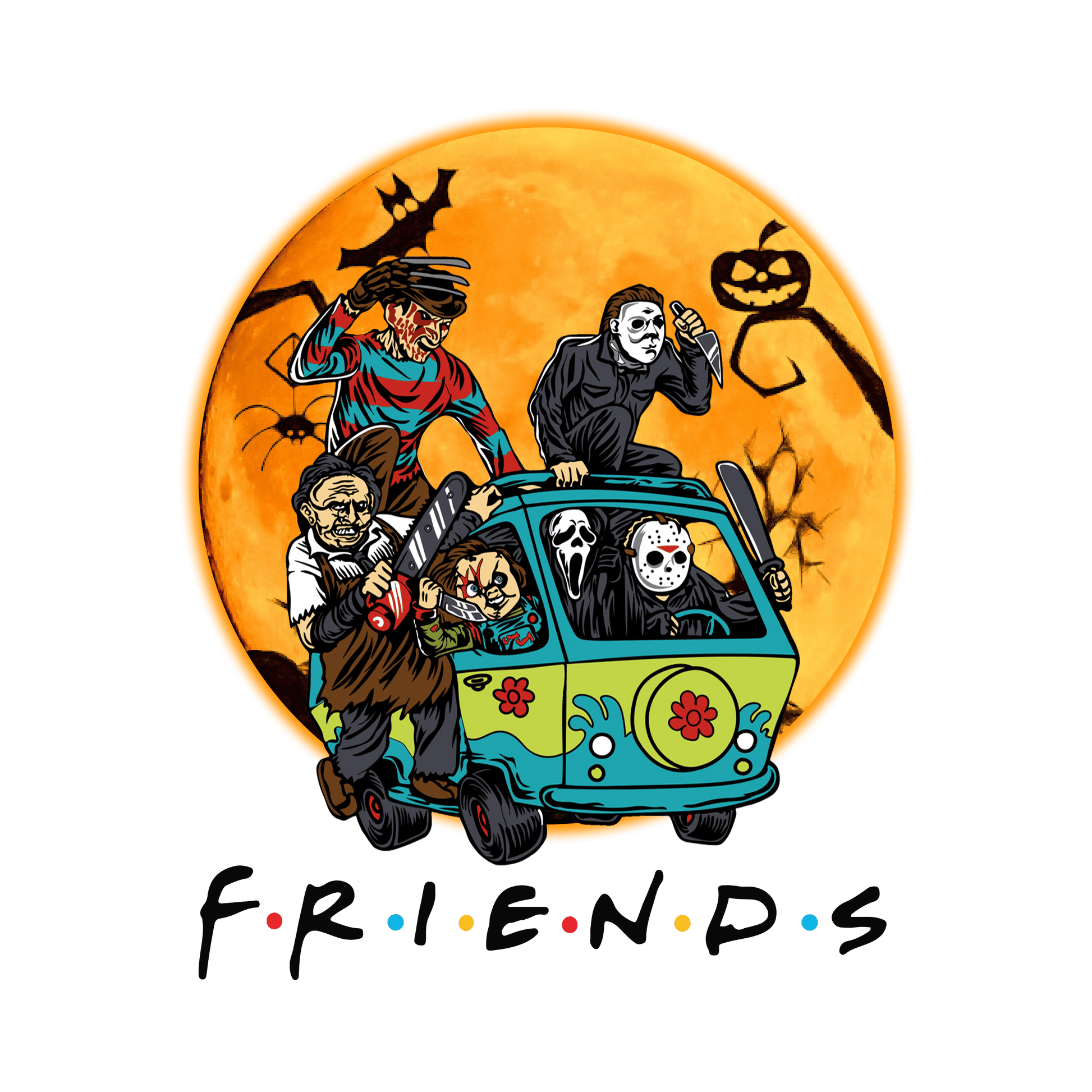 HW52 Halloween Friends Full Color DTF Transfer - Pro DTF Transfers
