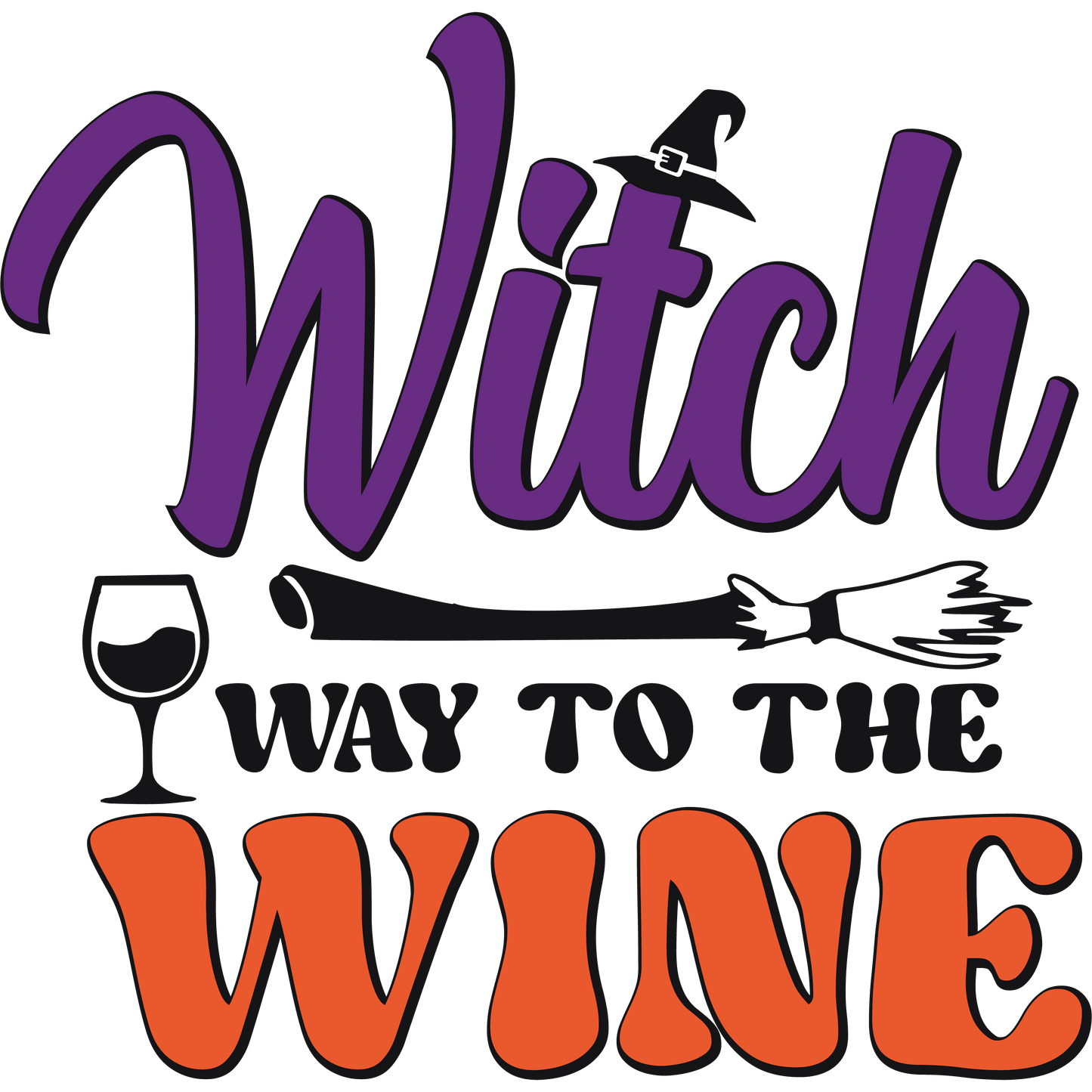 HW75 Witch way to the Wine Full Color DTF Transfer - Pro DTF Transfers