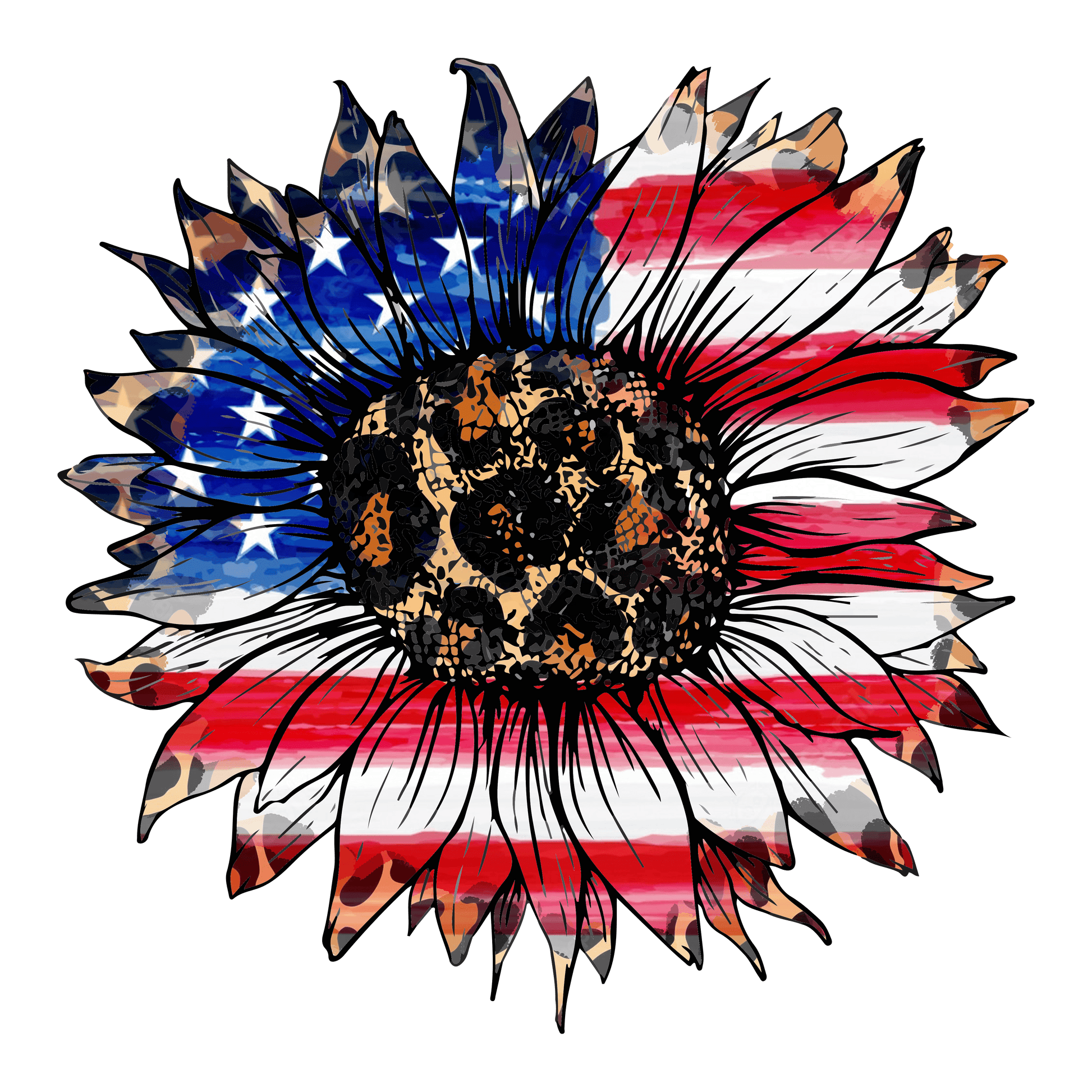 J115 Sunflower America Full Color DTF Transfer - Pro DTF Transfers