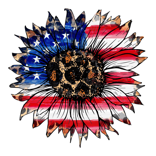 J115 Sunflower America Full Color DTF Transfer - Pro DTF Transfers