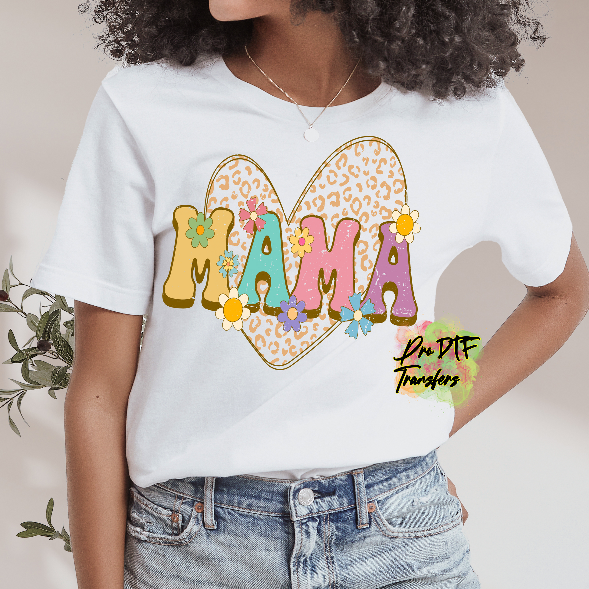 MD14 Mama Heart Full Color DTF Transfer - Pro DTF Transfers