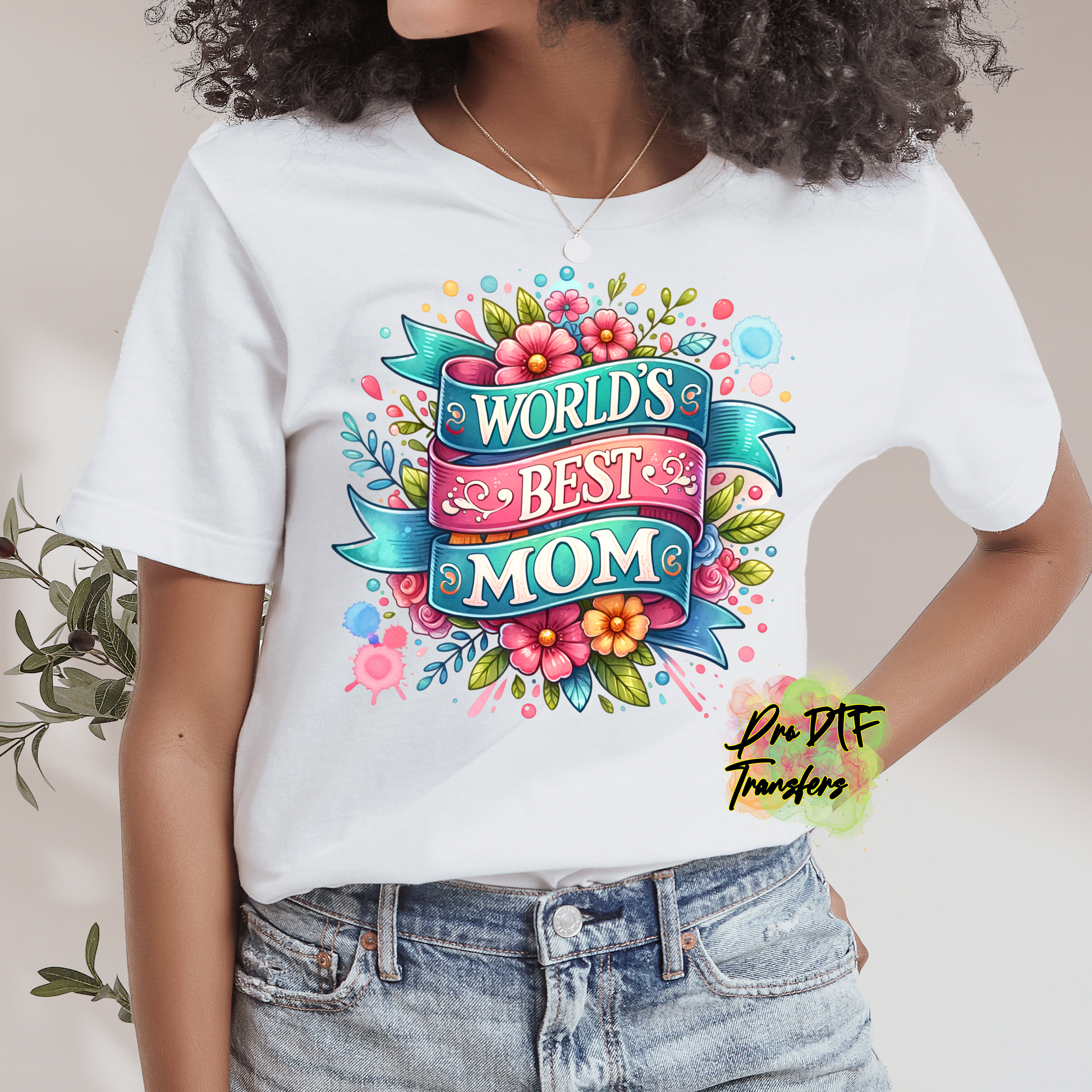 MD19 Worlds Best Mom Full Color DTF Transfer - Pro DTF Transfers