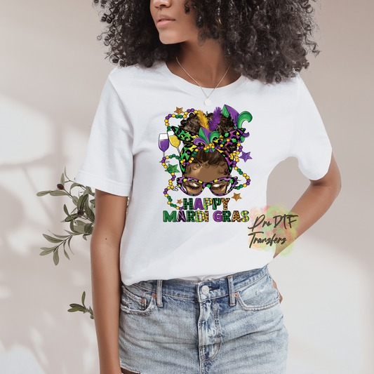 MG26 Happy Mardi Gras Full Color Transfer - Pro DTF Transfers