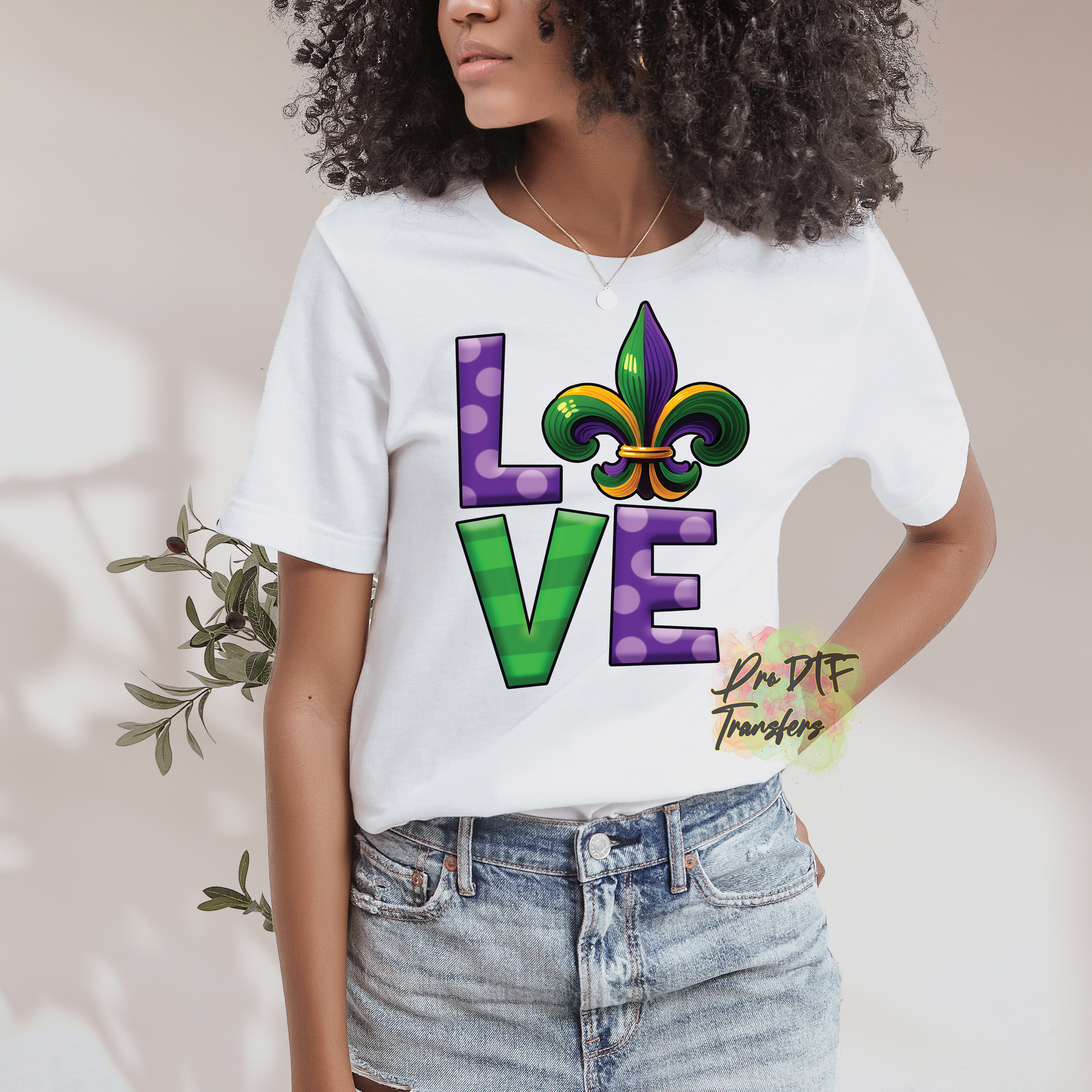 MG87 Love Mardi Gras Full Color Transfer - Pro DTF Transfers