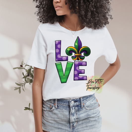 MG87 Love Mardi Gras Full Color Transfer - Pro DTF Transfers
