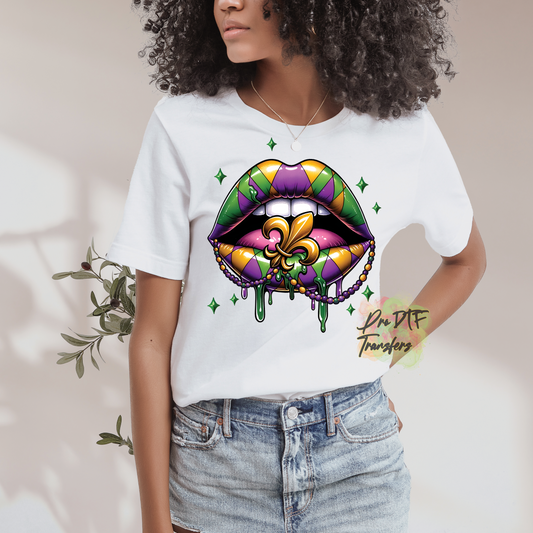 MG90 Mardi Gras Lips Full Color Transfer - Pro DTF Transfers