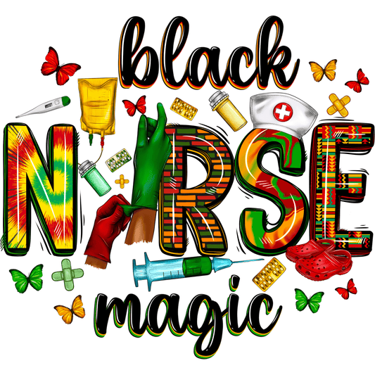 N102 Nurse Juneteenth Full Color DTF Transfer - Pro DTF Transfers