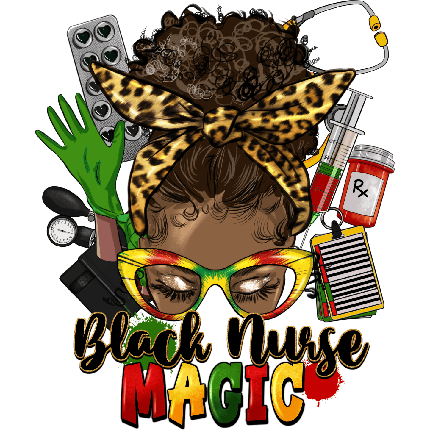 N103 Nurse Juneteenth Full Color DTF Transfer - Pro DTF Transfers
