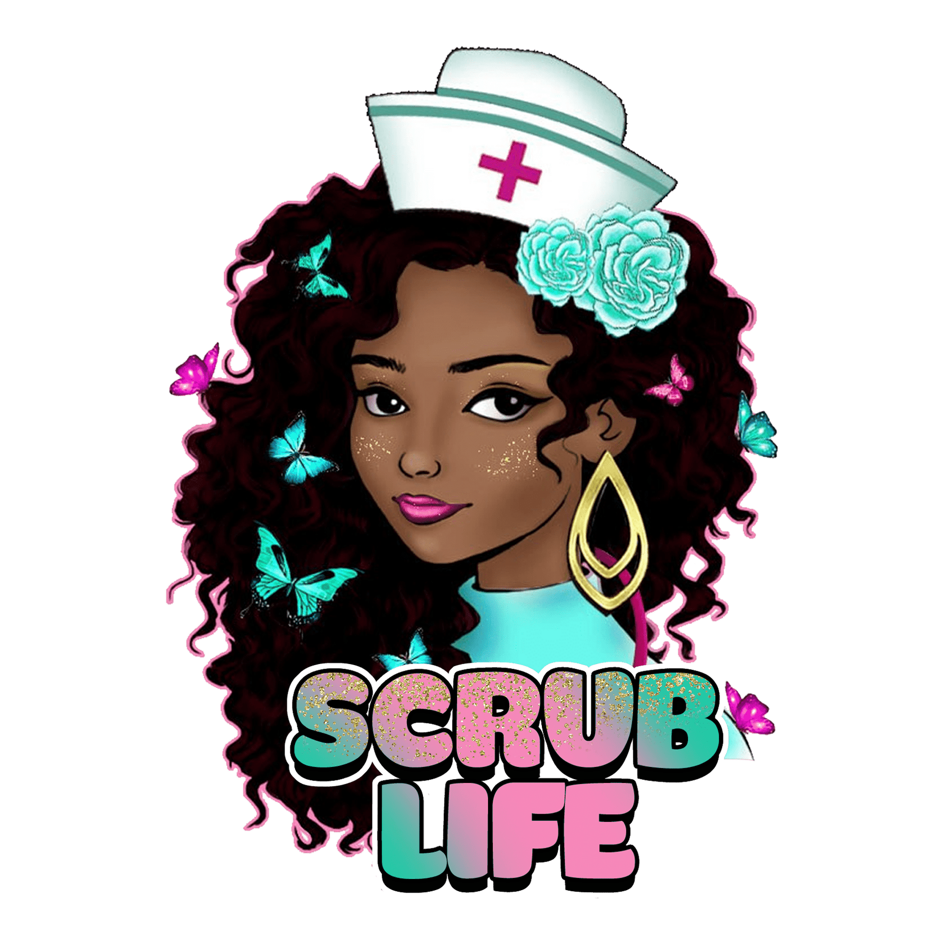 N120 Nurse Scrub Life Full Color DTF Transfer - Pro DTF Transfers