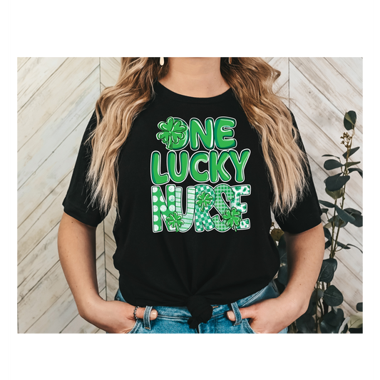 N156 One Lucky Nurse 3 Full Color DTF Transfer - Pro DTF Transfers