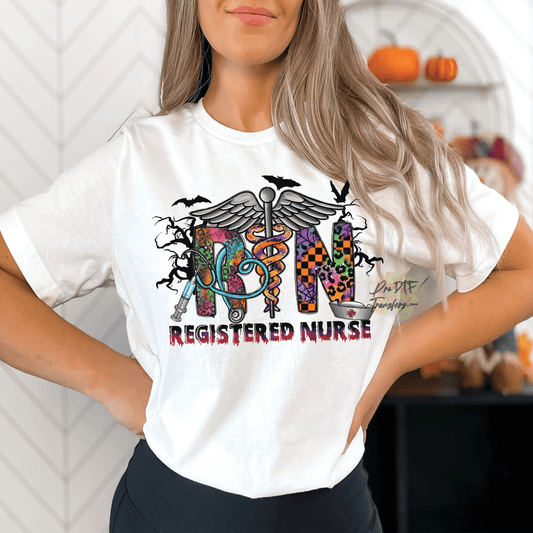 N175 RN Nurse Halloween Full Color DTF Transfer - Pro DTF Transfers