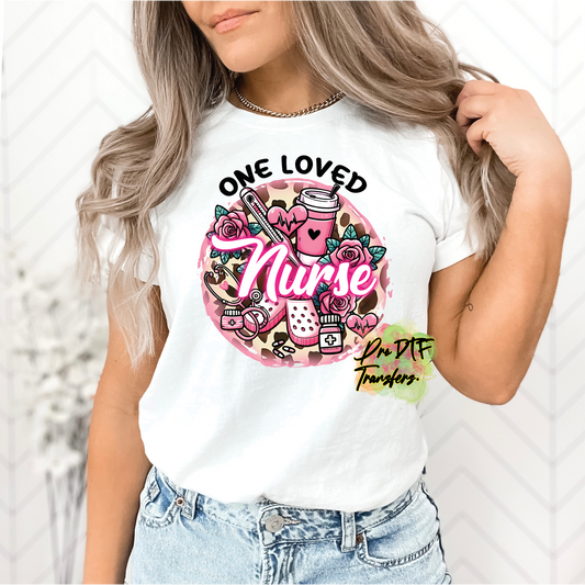 N201 One Loved Nurse Valentine Full Color DTF Transfer - Pro DTF Transfers