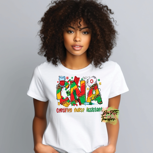 N208 Nurse CNA Juneteenth Full Color DTF Transfer - Pro DTF Transfers