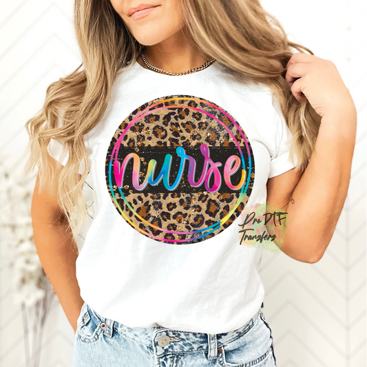 N215 Nurse Leopard Full Color DTF Transfer - Pro DTF Transfers