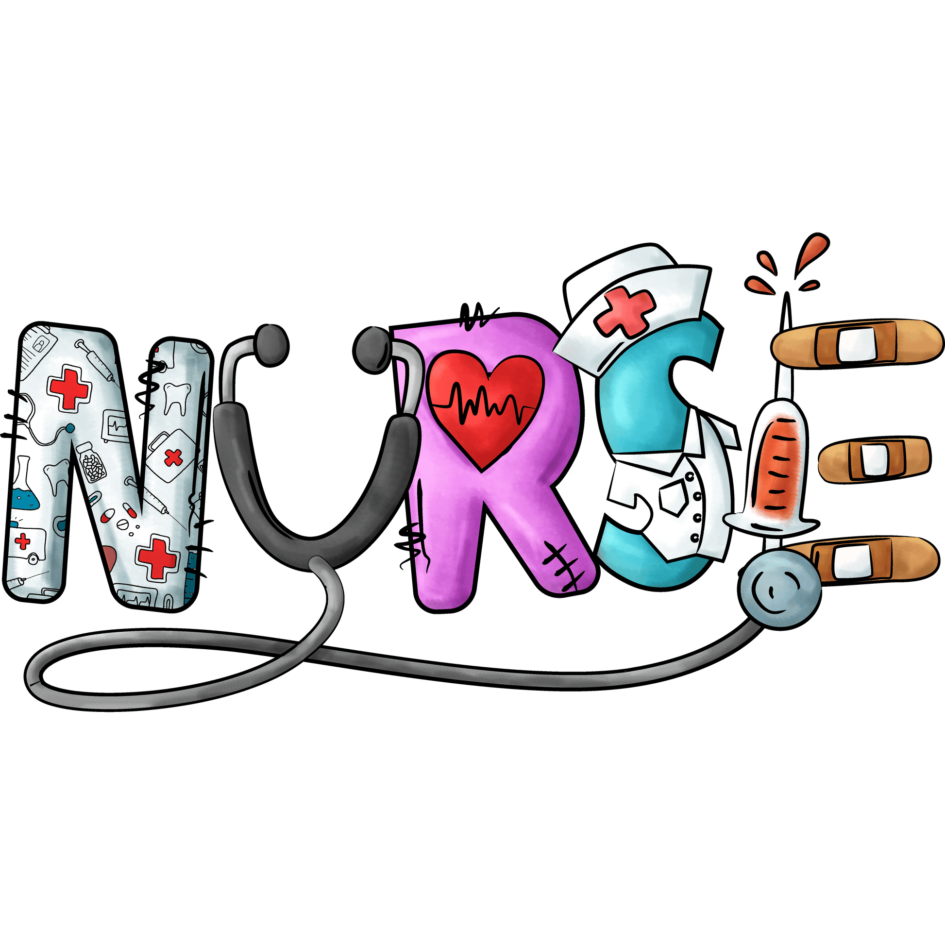 N88 RN Nurse Full Color DTF Transfer - Pro DTF Transfers