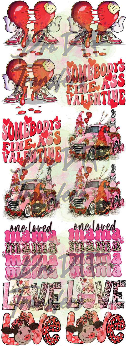 PM-VD3 Valentine's Day Pre Made Gang Sheet