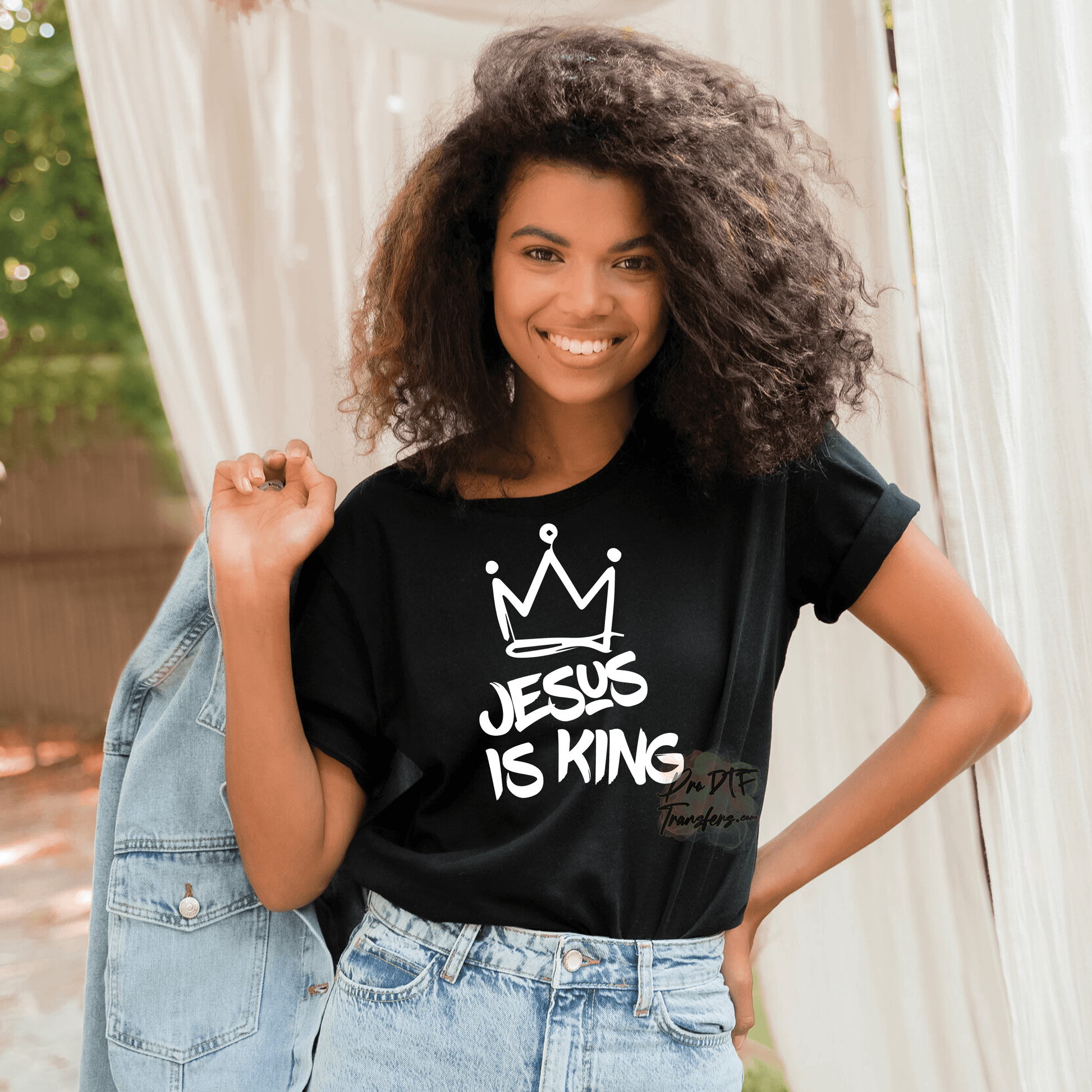 RG18 Jesus is King Full Color DTF Transfer - Pro DTF Transfers