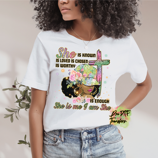 RG50 She is Known Color DTF Transfer - Pro DTF Transfers