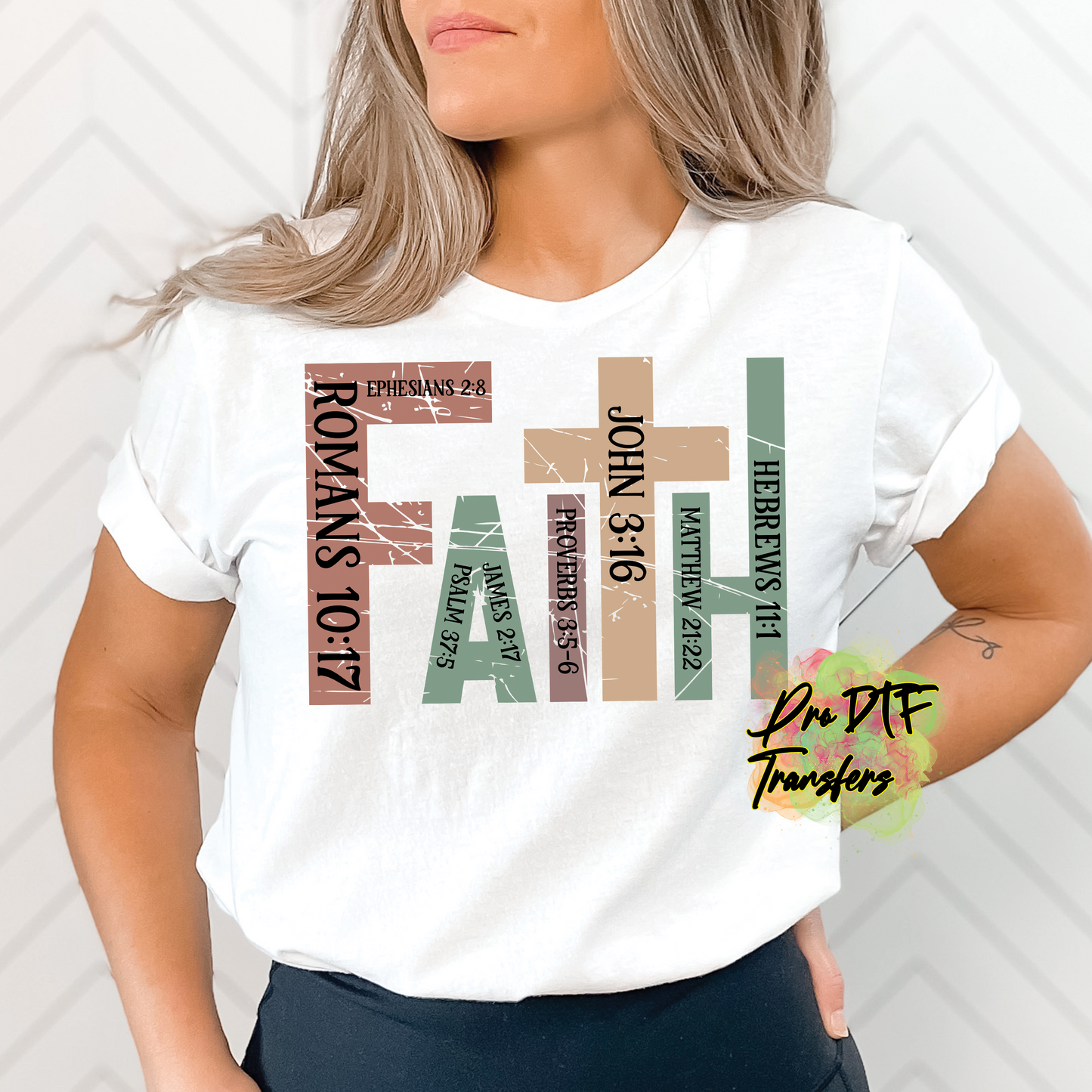 RG72 Faith Multi-Color Full Color DTF Transfer