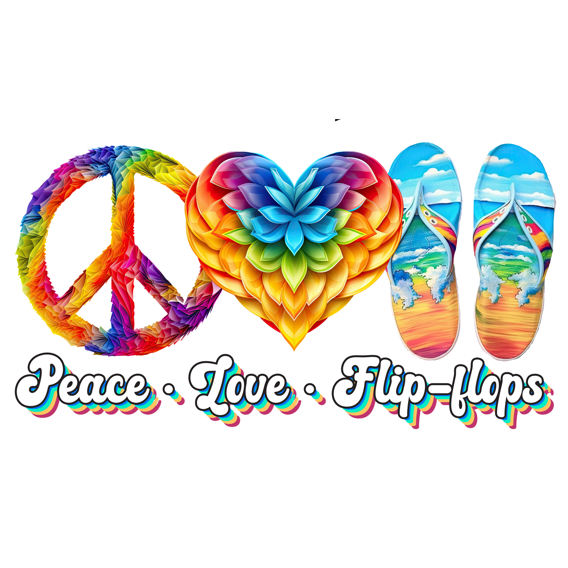 SV23 Peace Love Full Color DTF Transfer - Pro DTF Transfers