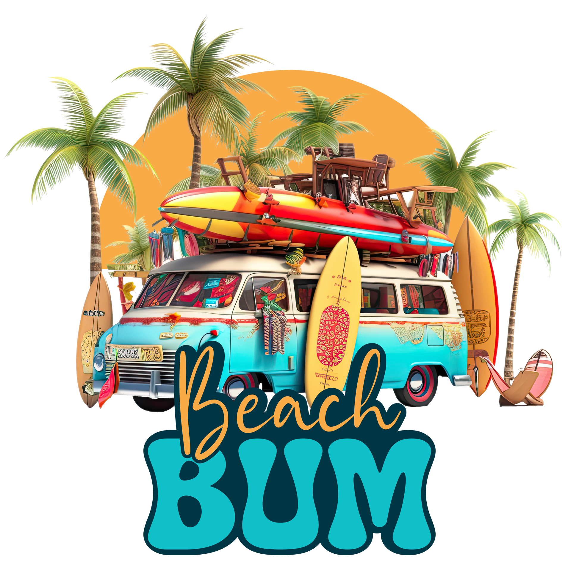 SV5 Beach Bum Full Color DTF Transfer - Pro DTF Transfers