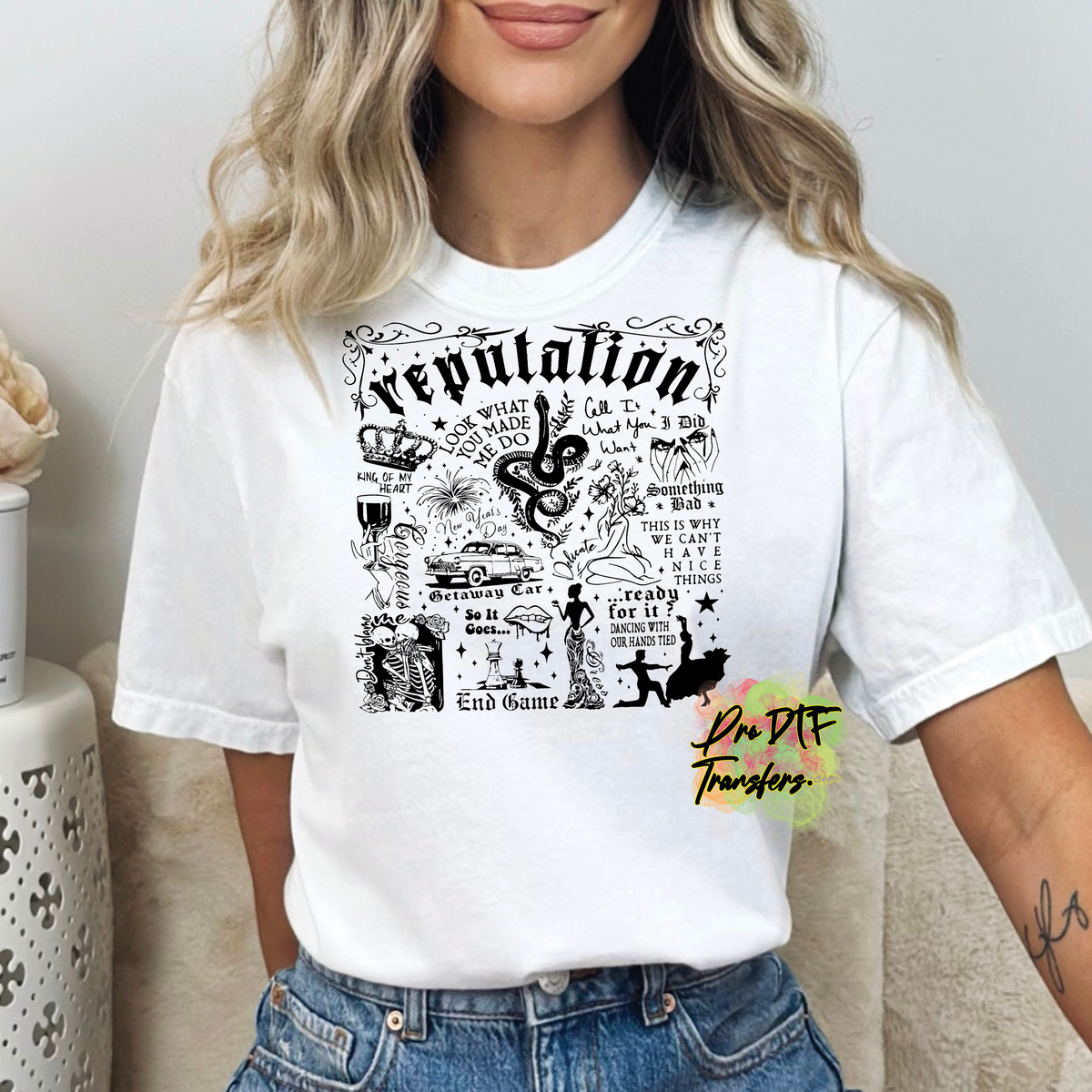 Reputation Full Color TS108 Taylor Swift Reputation Full Color DTF Transfer | Pro DTF Transfers