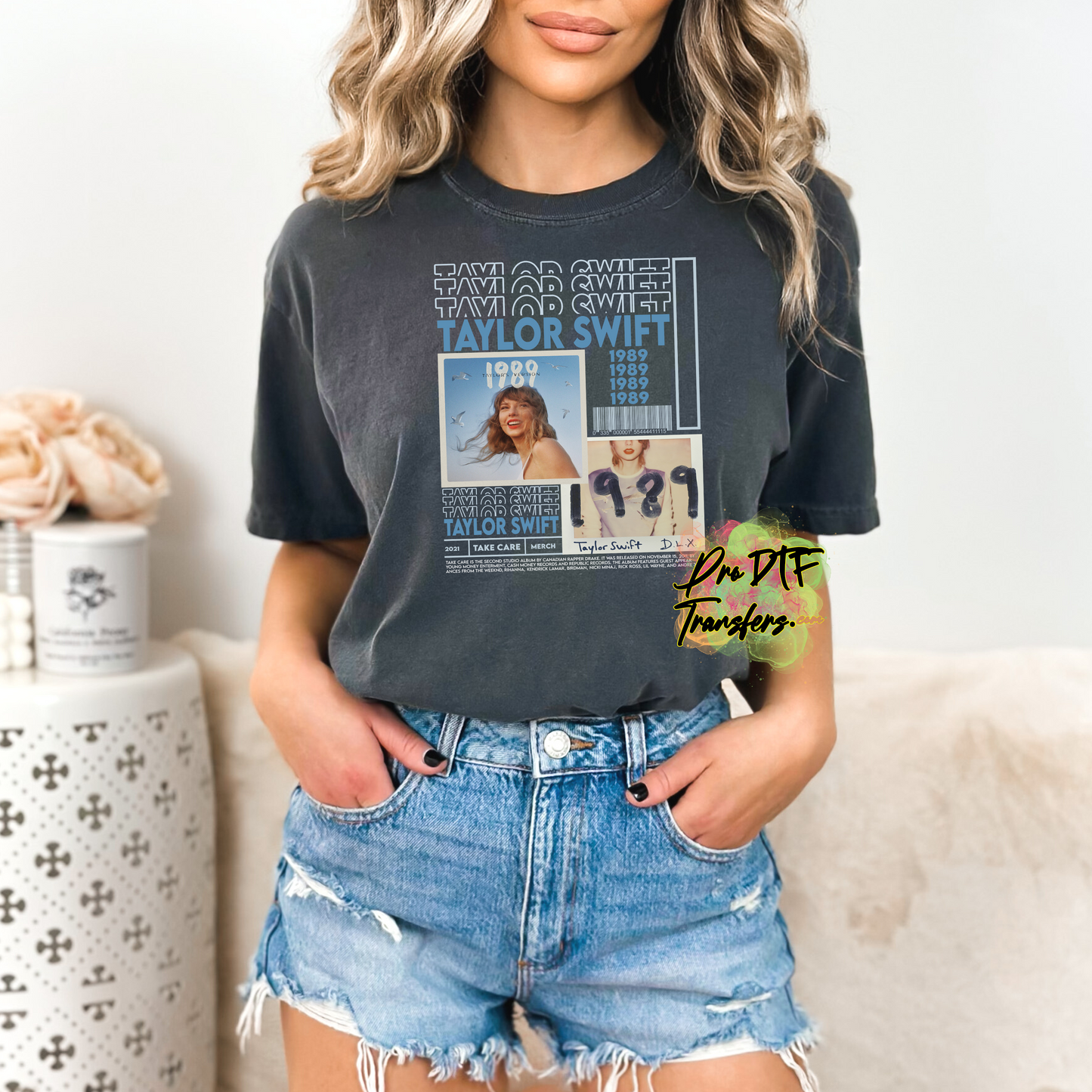 TS87 Taylor Swift 1989 Blue Full Color DTF Transfer - Pro DTF Transfers