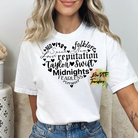 TS99 Taylor Swift Midnights Blk Full Color DTF Transfer - Pro DTF Transfers