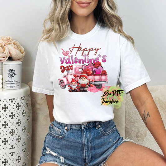 VD325 Happy Valentines Gnome Truck Full Color Transfer - Pro DTF Transfers