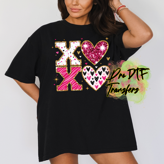 VD373 XOXO Heart Valentine Full Color DTF Transfer