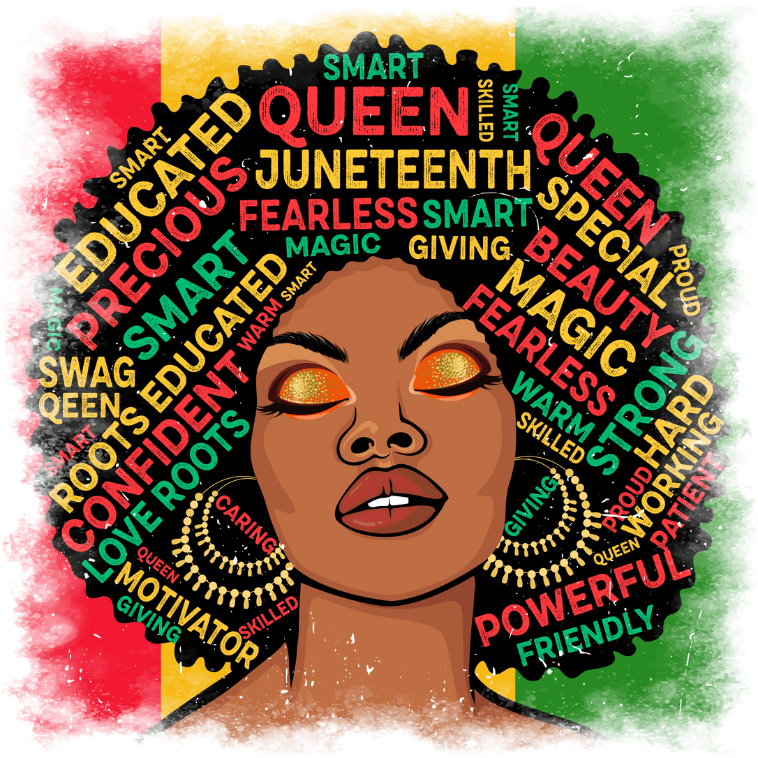 BH176 Juneteenth Queen Full Color DTF Transfer - Pro DTF Transfers
