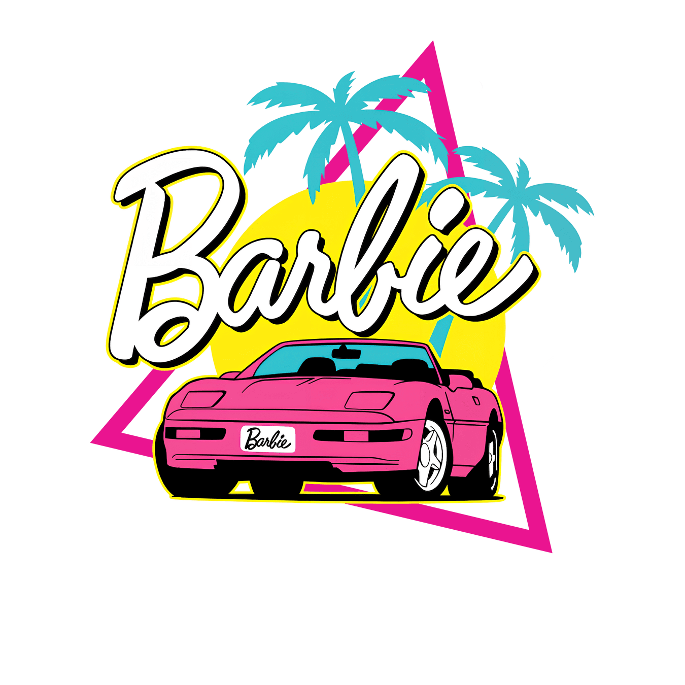 BRB4 Barbie Car Full Color DTF Transfer - Pro DTF Transfers