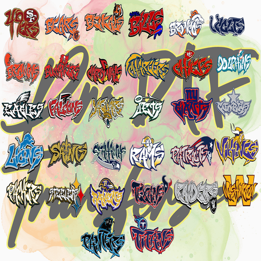 FB1G Graffiti Art Football Teams Full Color DTF Transfer - Pro DTF Transfers