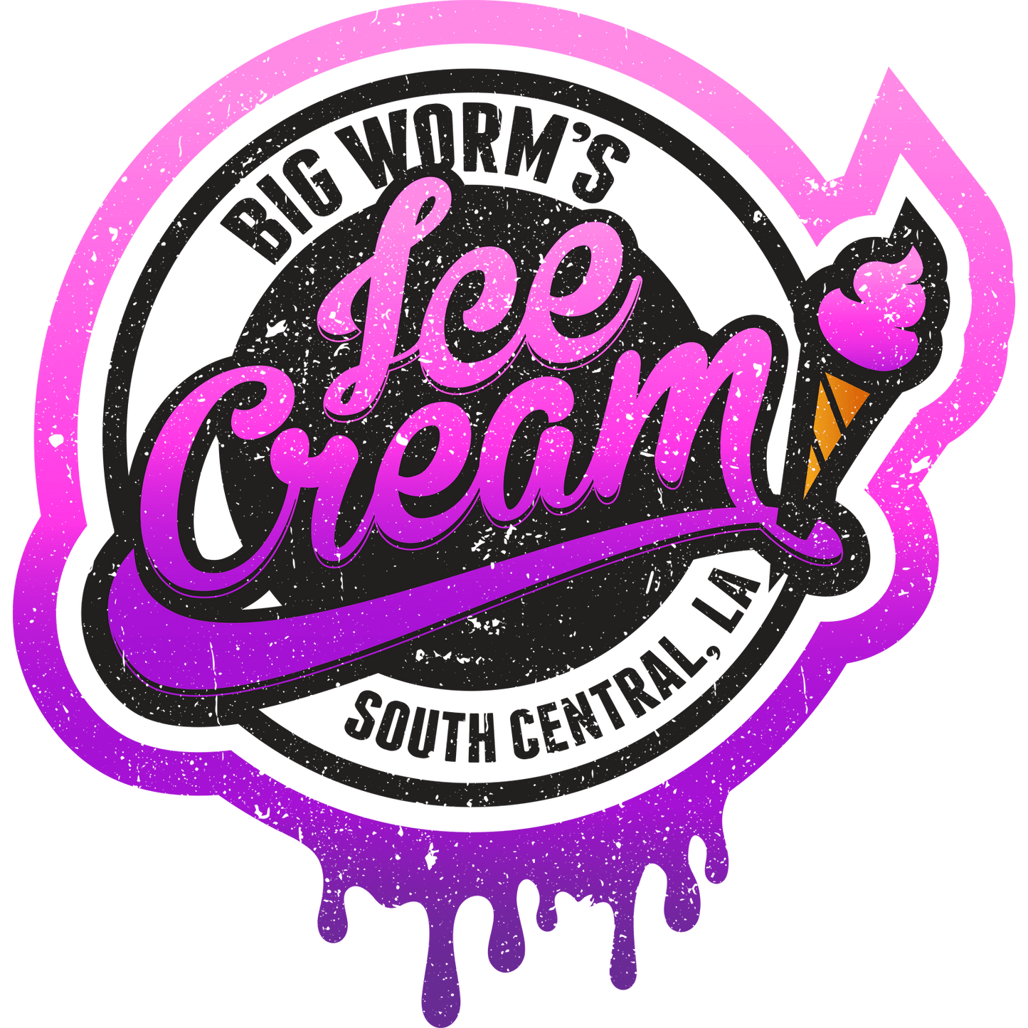 HH96 Big Worm's Ice Cream Full Color DTF Transfer - Pro DTF Transfers