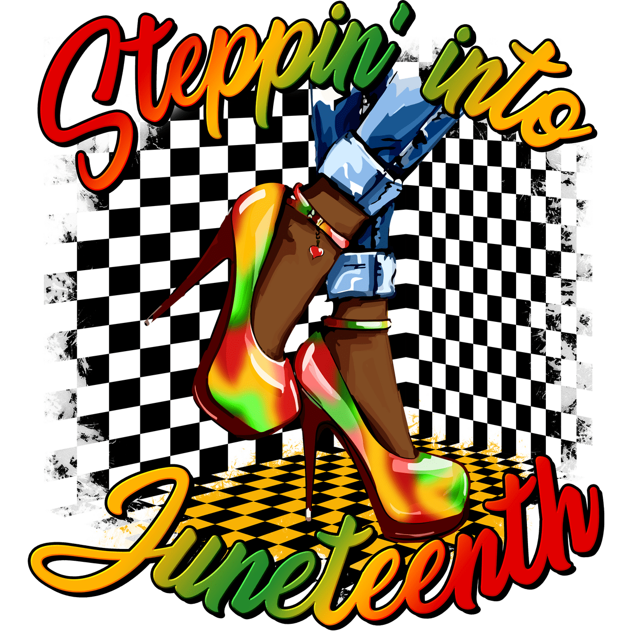 BH167 Steppin into Juneteenth Full Color DTF Transfer - Pro DTF Transfers