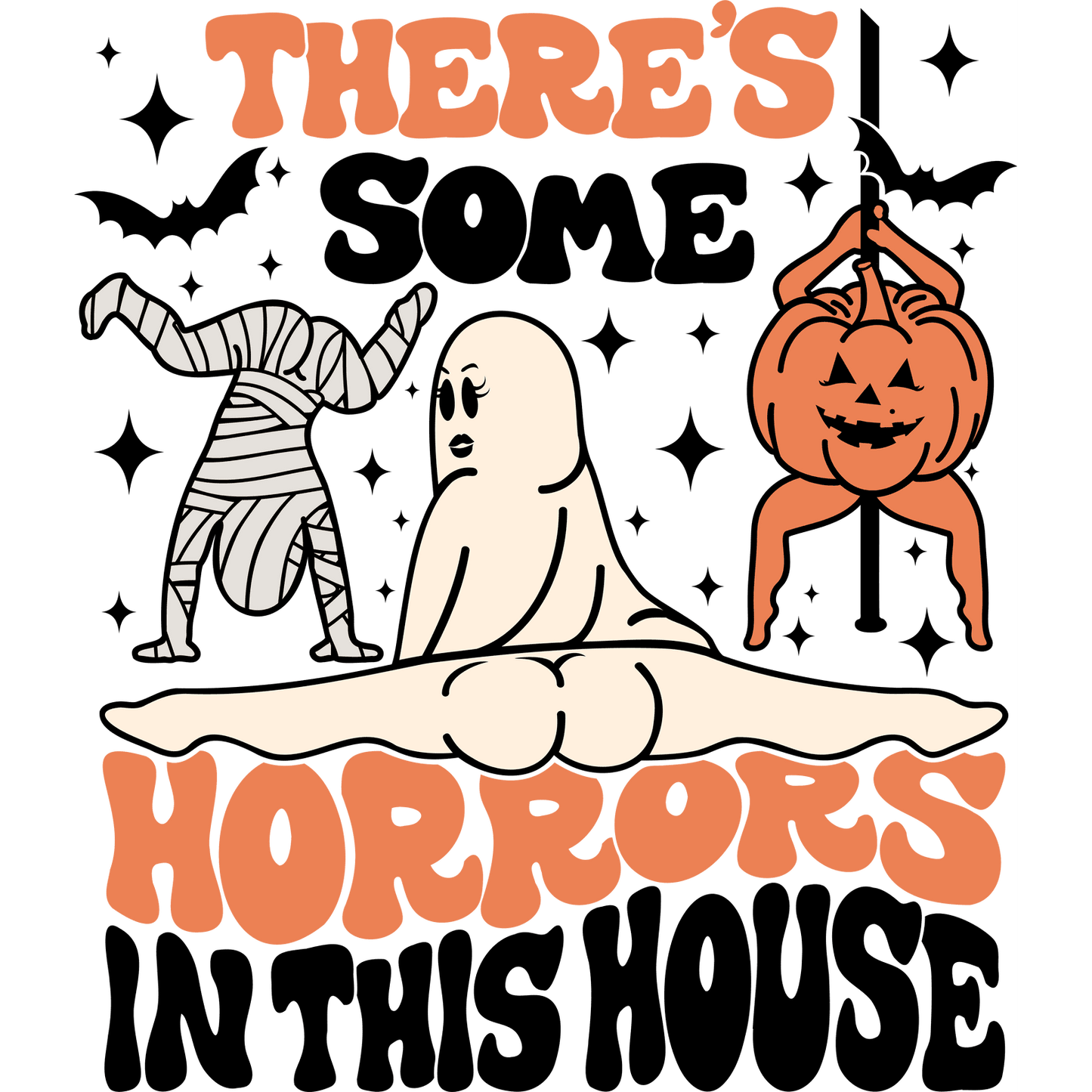 HW307 Horrors in the House Full Color DTF Transfer - Pro DTF Transfers