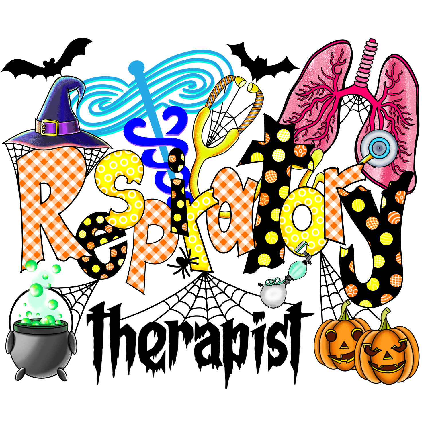 N178 RT Nurse Halloween Full Color DTF Transfer - Pro DTF Transfers