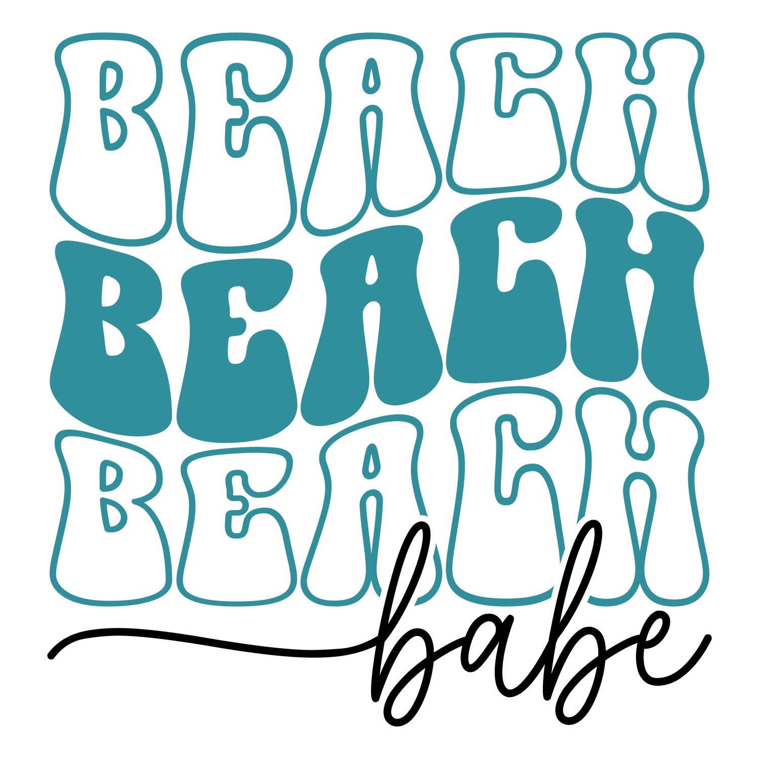 SV41 Beach Babe Full Color DTF Transfer - Pro DTF Transfers