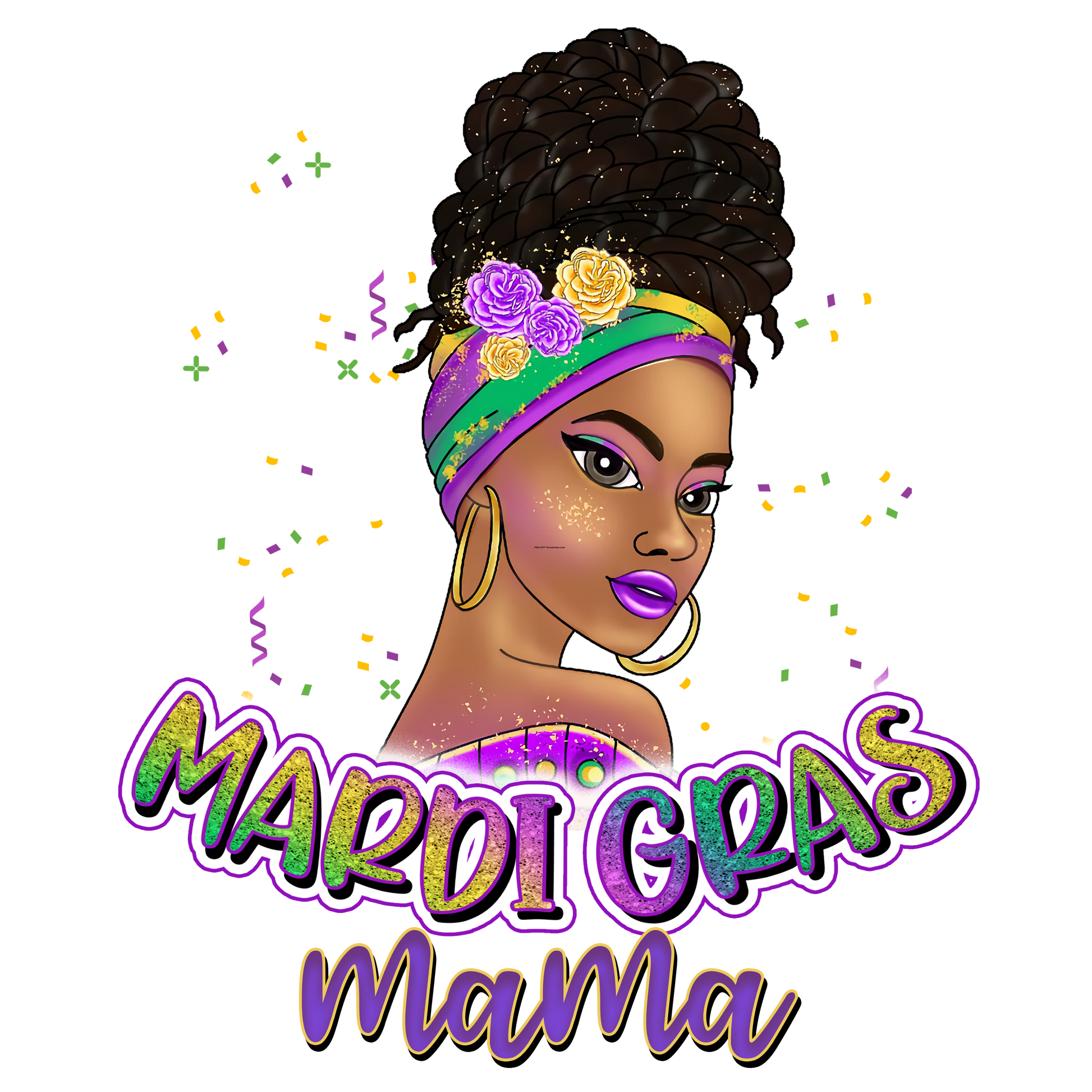 MG20 Mama Mardi Gras Full Color Transfer - Pro DTF Transfers