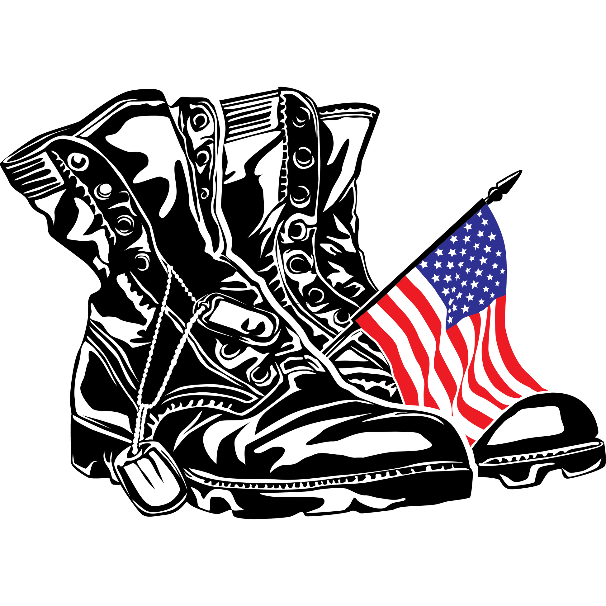 US Veteran Boots 2 Full Color DTF Transfer - Pro DTF Transfers