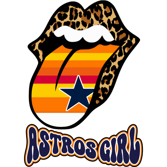 HT1 Astros Girl Tongue Full Color DTF Transfer - Pro DTF Transfers