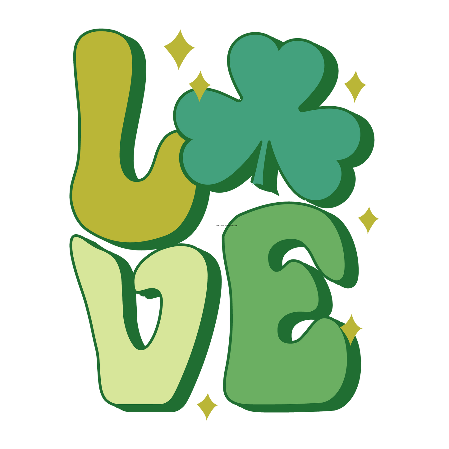 Love Clover Full Color DTF Transfer - Pro DTF Transfers