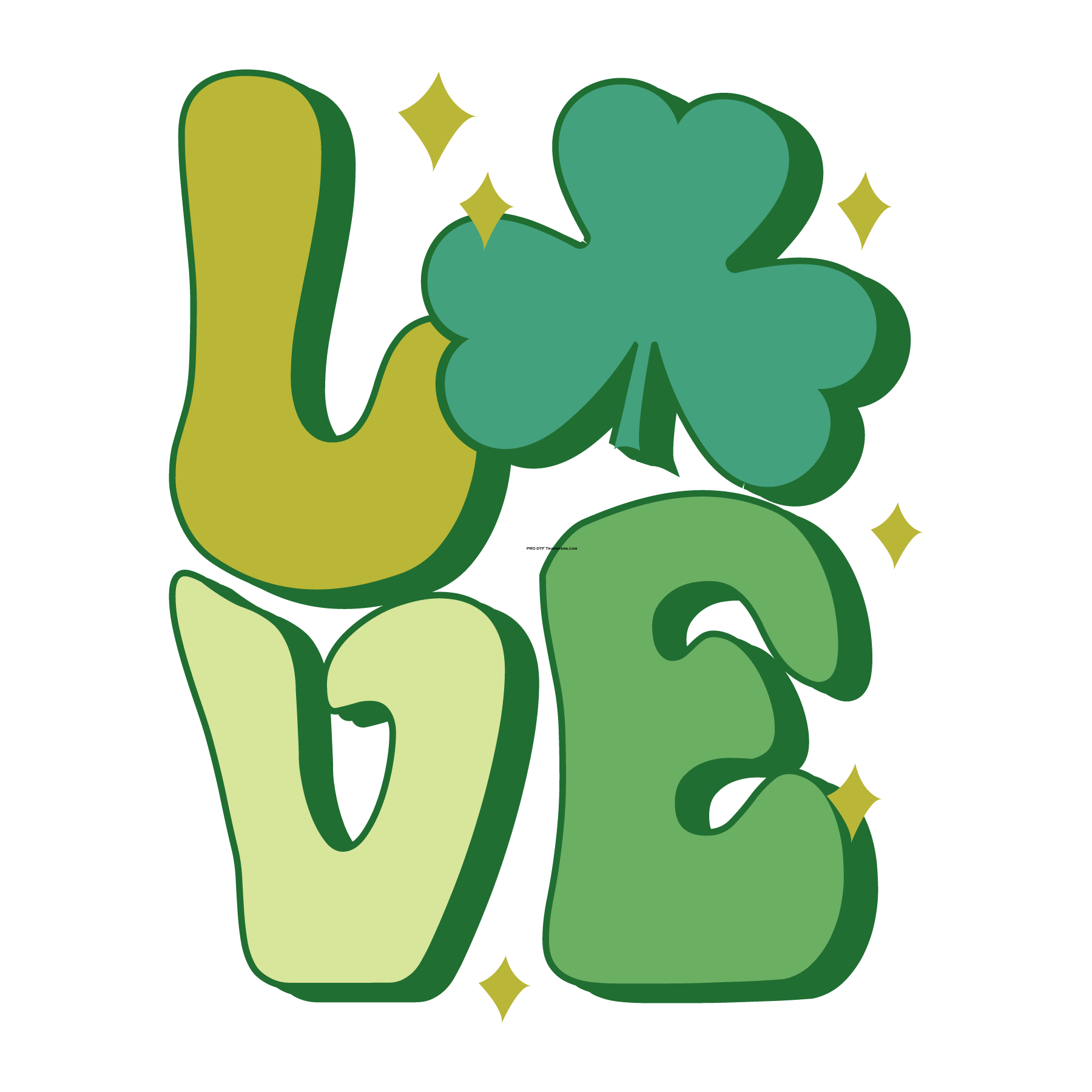 Love Clover Full Color DTF Transfer - Pro DTF Transfers