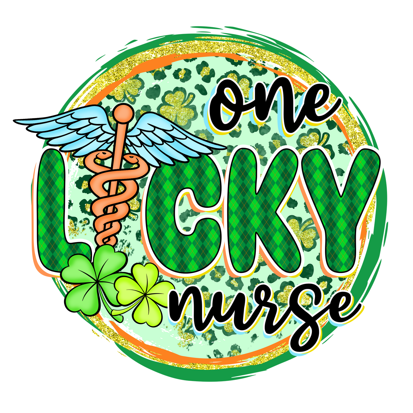 One Lucky Nurse Full Color DTF Transfer - Pro DTF Transfers